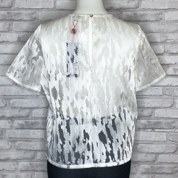 True Religion sheer camo boxy crop top NWT medium - Picture 5 of 8